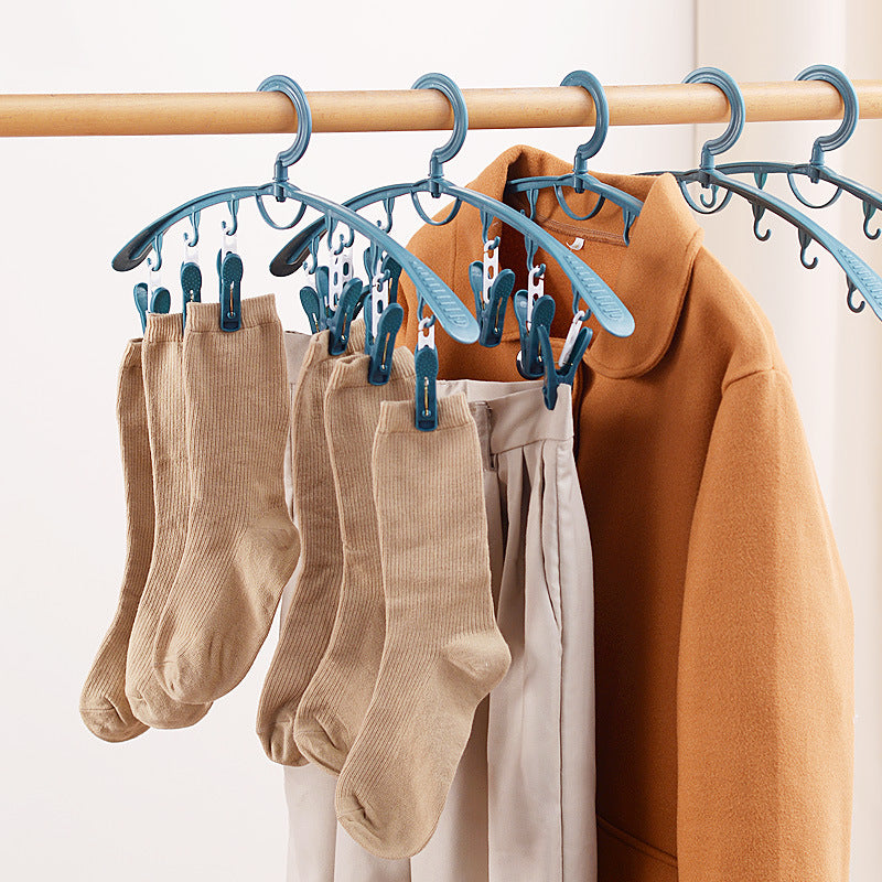 6 Clips Clothes Hanger Plastic Socks Underwear Drying Clips
