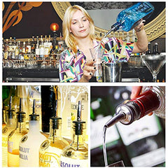 2 Pcs Stainless Steel Bottle Spout & Liquor Pourer Silvery for Restaurants
