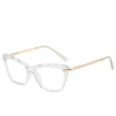 Cat Eye Clear Lens Glasses For Women Men Casual Metal Temple Jelly Frame Glasses