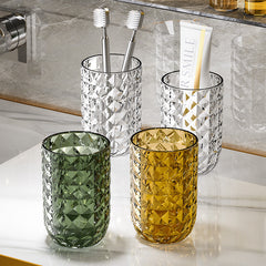Portable Diamond Rinse Cup and Toothbrush Set