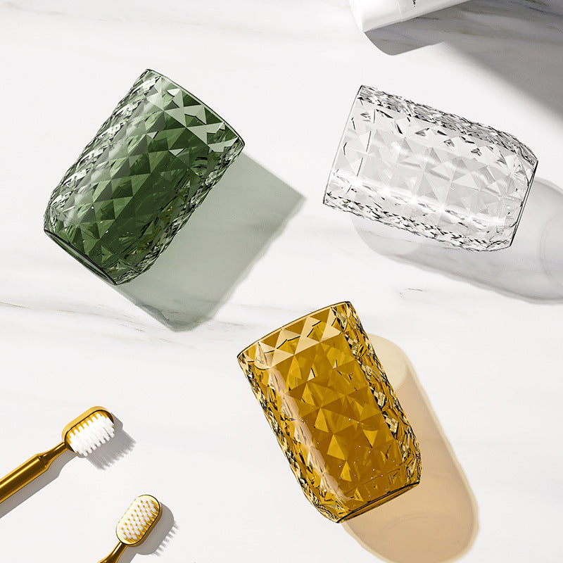 Portable Diamond Rinse Cup and Toothbrush Set
