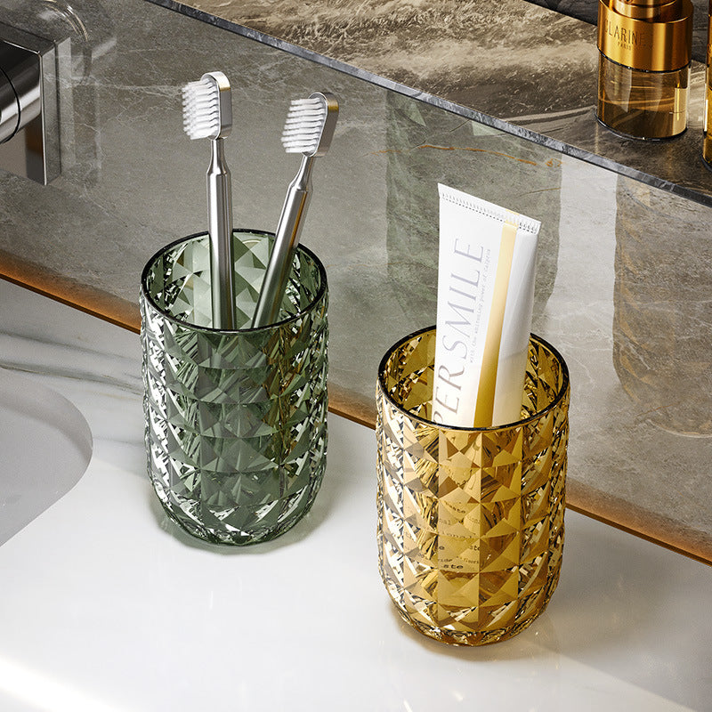 Portable Diamond Rinse Cup and Toothbrush Set
