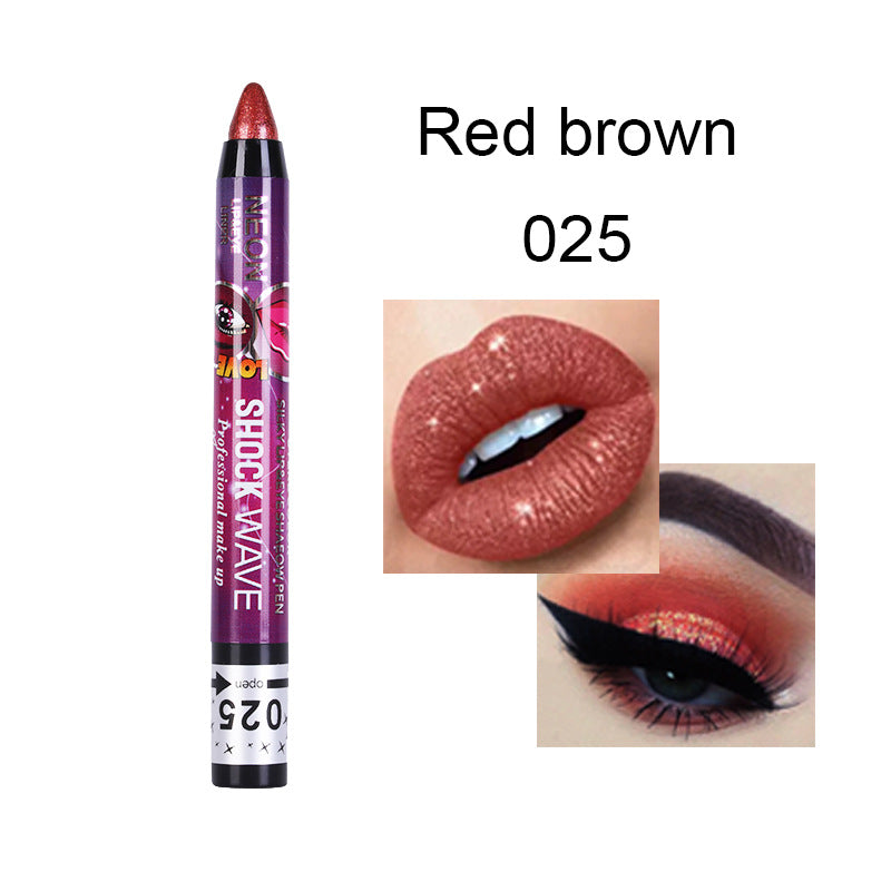 2-in-1 Waterproof Eyeshadow & Lip Pen, 16 Colors, Smudge Proof, Shimmer Stick