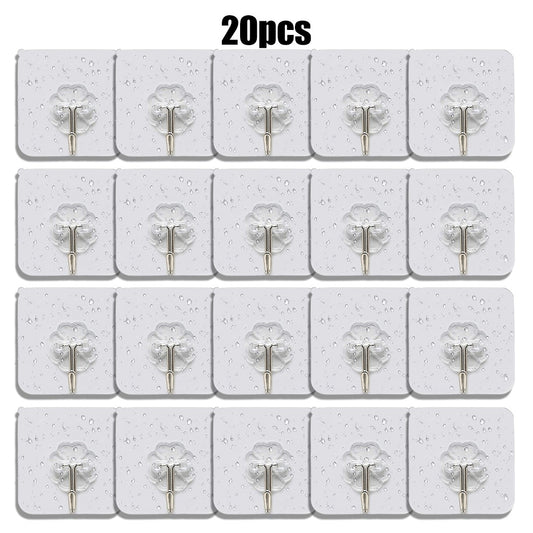 20pcs Transparent Strong Sticky Wall Hanging Nail Hook
