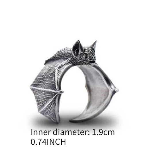Retro Punk Style Bat Ring Halloween Ring Men