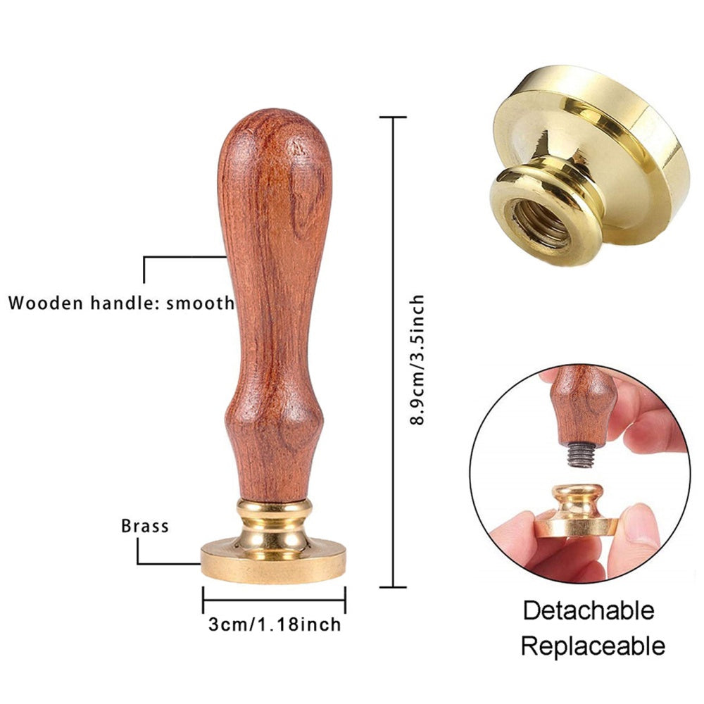 Brass Wax Seal Stamp Handle DIY Scrapbooking 3x1in Pattern  Wax Not Included