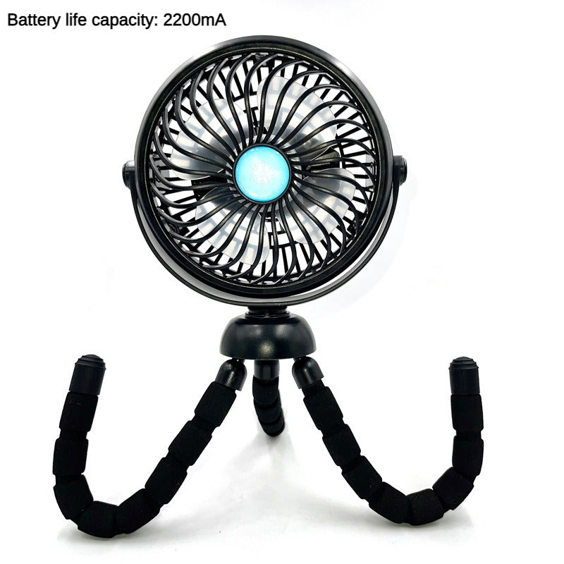 Octopus Fan Handheld Desktop Camping Fan USB Charging Tripod Fan