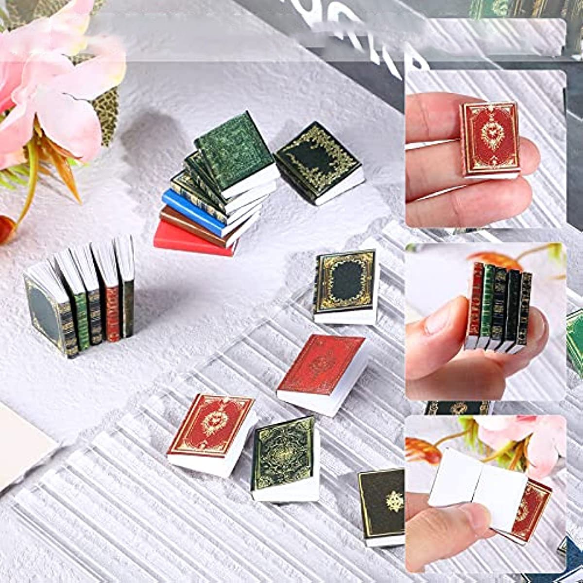12pcs Miniatures Dollhouse Books Assorted Decoration Accessories