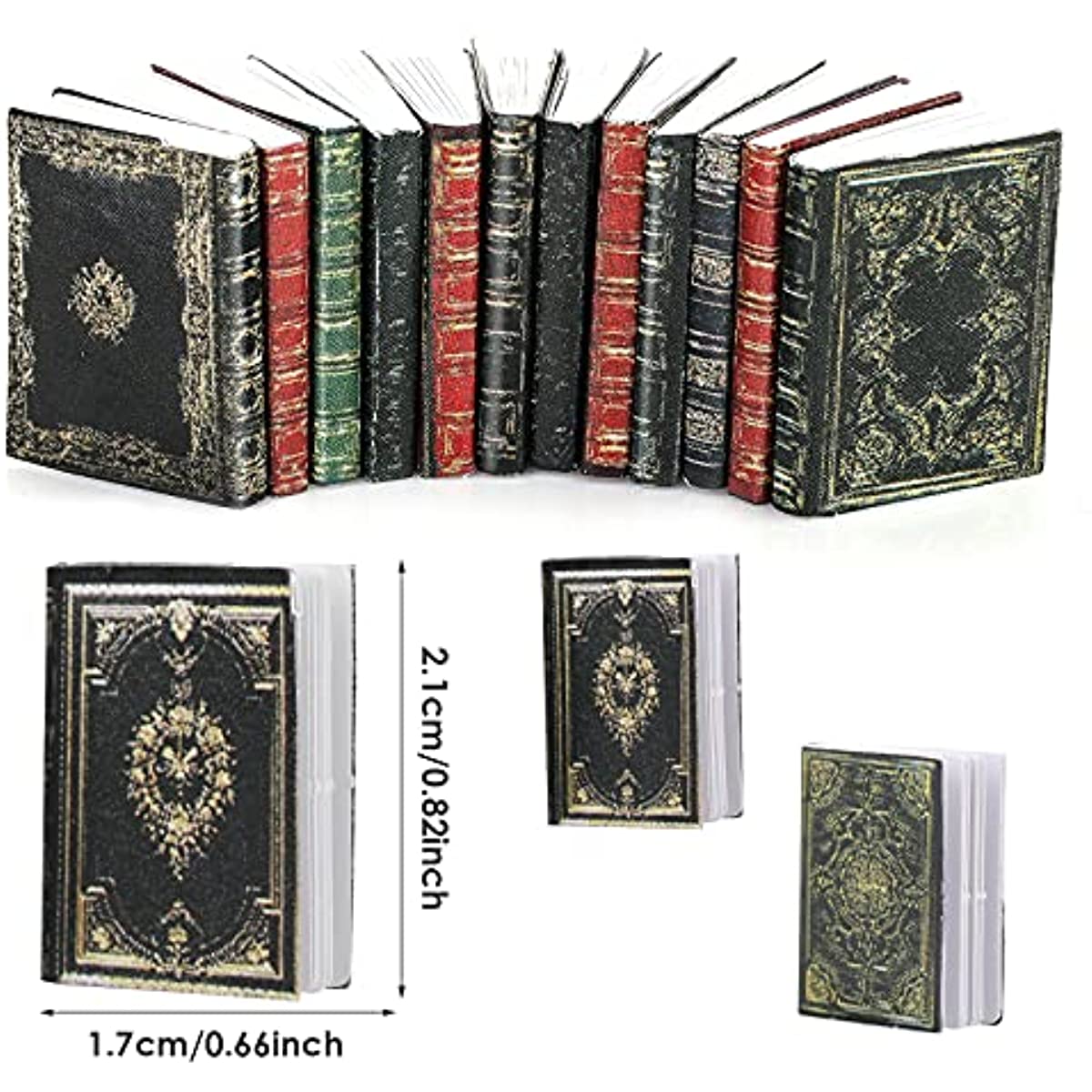 12pcs Miniatures Dollhouse Books Assorted Decoration Accessories