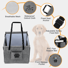 Breathable Dog Car Seat for Small to Large Dogs