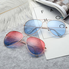 Men's Vintage Metal Frame Sunglasses with Glasses Case