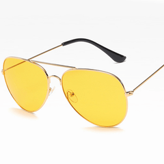 Men's Vintage Metal Frame Sunglasses with Glasses Case