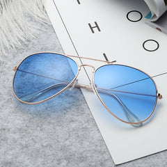 Men's Vintage Metal Frame Sunglasses with Glasses Case