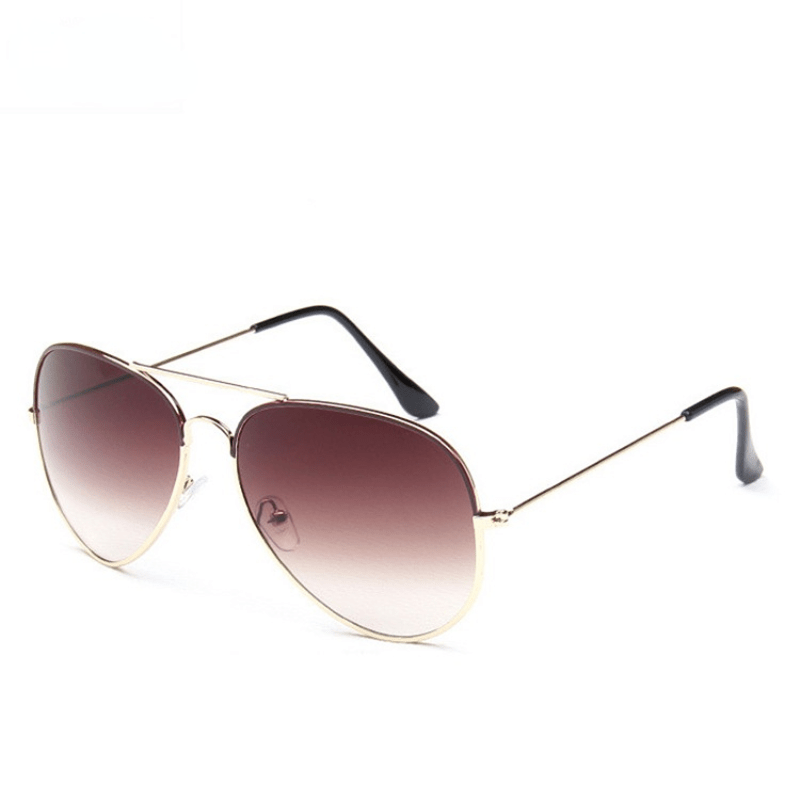 Men's Vintage Metal Frame Sunglasses with Glasses Case