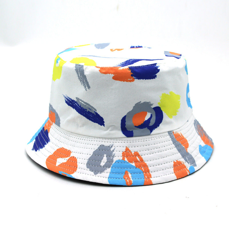 Print Bucket Hat Outdoor Casual Sunshade Sunscreen Basin Hat For Men And Women