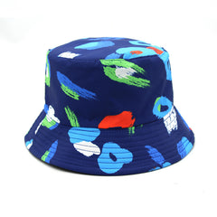 Print Bucket Hat Outdoor Casual Sunshade Sunscreen Basin Hat For Men And Women