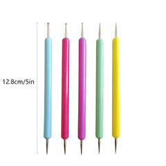 5 pc Nail Art Dotting Pen Kit for Manicures and Nail Specialists