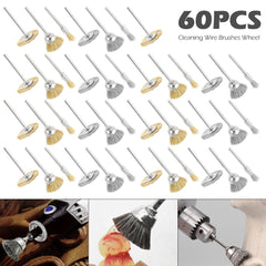 60pcs Wire Brush Wheel Cup Brush Set with 3 Sizes Wire Drill Brush Set
