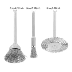 60pcs Wire Brush Wheel Cup Brush Set with 3 Sizes Wire Drill Brush Set