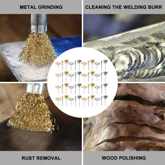 60pcs Wire Brush Wheel Cup Brush Set with 3 Sizes Wire Drill Brush Set