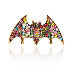 Retro Cartoon Bat Brooch Rhinestone Silk Scarf Buckle Diamond Alloy