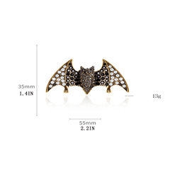Retro Cartoon Bat Brooch Rhinestone Silk Scarf Buckle Diamond Alloy