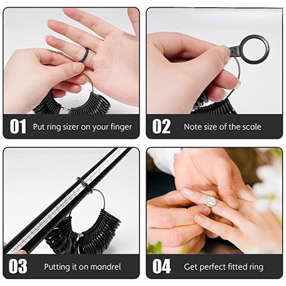 Ring Sizer US HK Measurement Tool Women Men Ring Size Measure Finger Ring Gauge