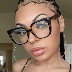 Vintage Cat Eye Clear Lens Sunglasses Square Frame Glasses