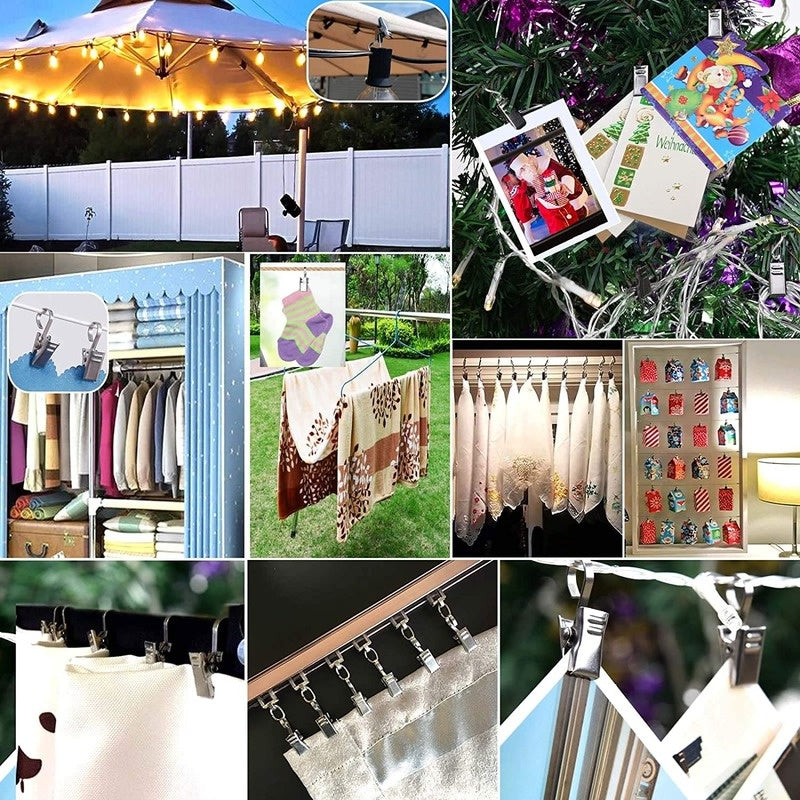5pcs Stainless Steel Curtain Clips with Hook for Art Craft Display