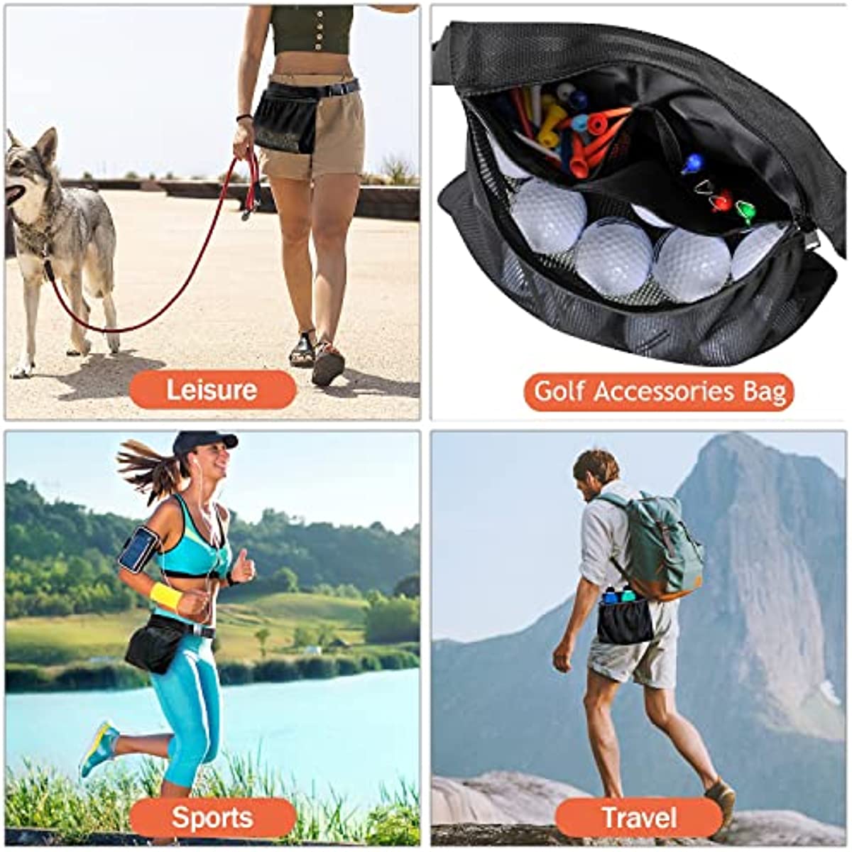 Pickleball Waist Bag Tennis Ball Holder Outdoor Sport Accessories
