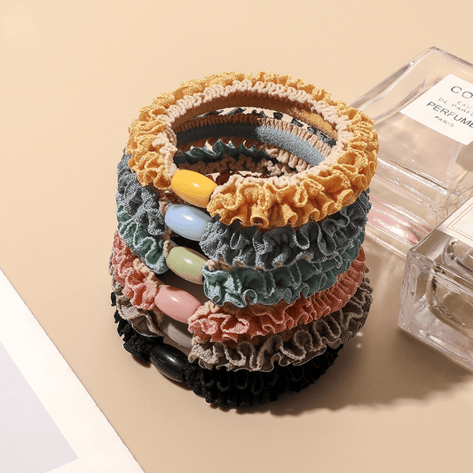Elastic Hair Tie Lace Head Rope Wrinkle Hair Accessories for Women