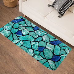 Geometric Stone Shape Decorative Carpet - Non-slip 0.39in Thick