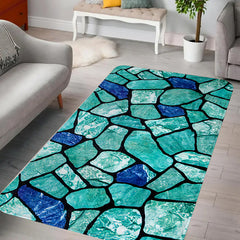 Geometric Stone Shape Decorative Carpet - Non-slip 0.39in Thick