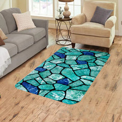 Geometric Stone Shape Decorative Carpet - Non-slip 0.39in Thick