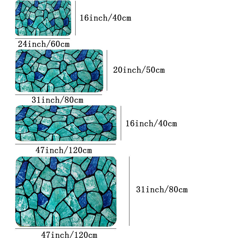 Geometric Stone Shape Decorative Carpet - Non-slip 0.39in Thick