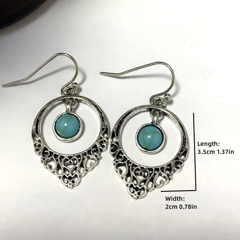 Men's Vintage Turquoise Earrings Unisex Jewelry