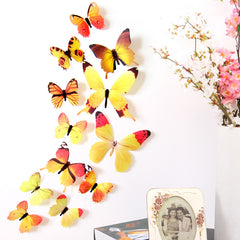 12pcs 3D Butterfly Wall Stickers for Wedding Room TV Background