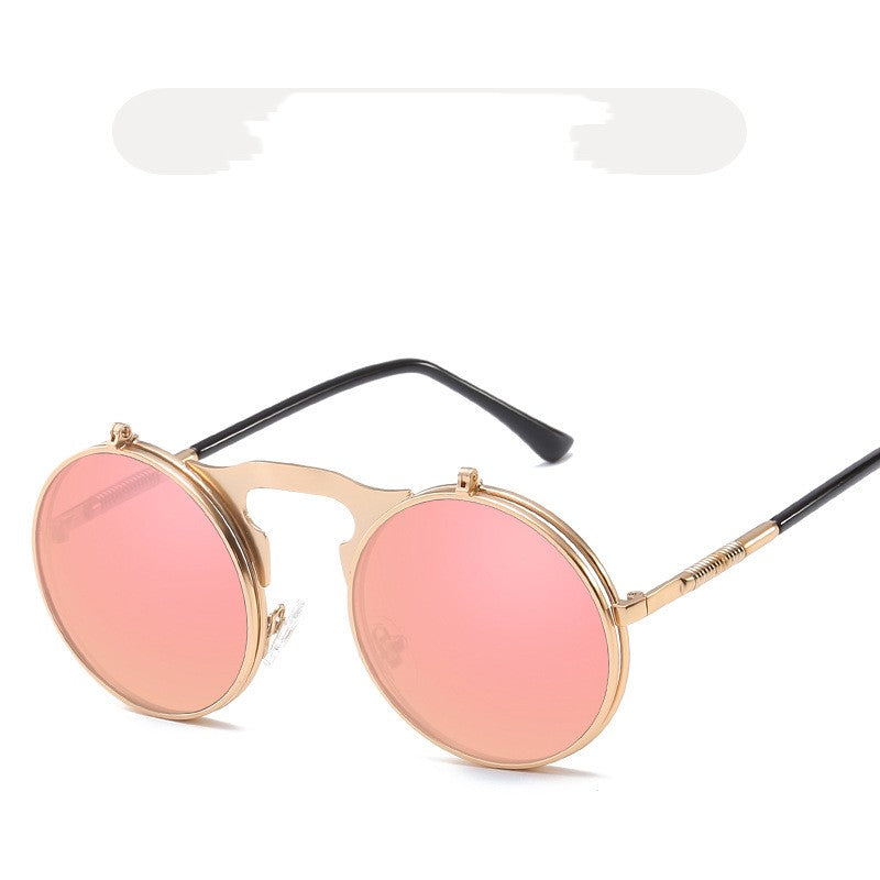 Men's Round Frame Punk Sunglasses UV Protection for Sports