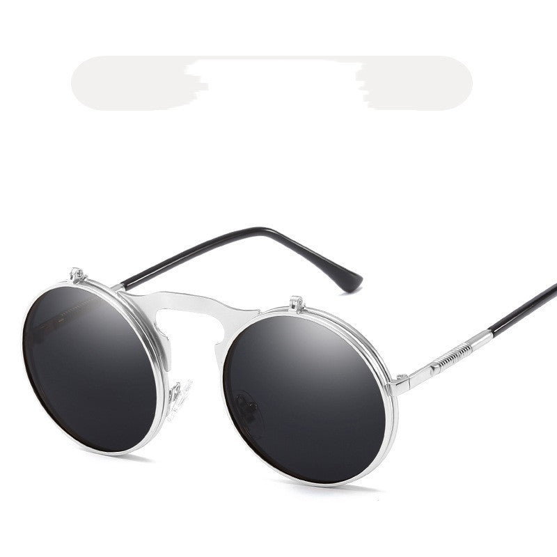 Men's Round Frame Punk Sunglasses UV Protection for Sports