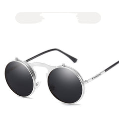 Men's Round Frame Punk Sunglasses UV Protection for Sports