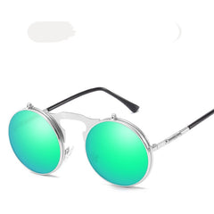 Men's Round Frame Punk Sunglasses UV Protection for Sports