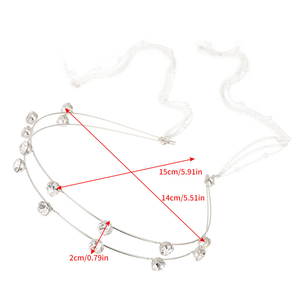 Rhinestone Tassel Bow Headband Bridal Hair Accessories