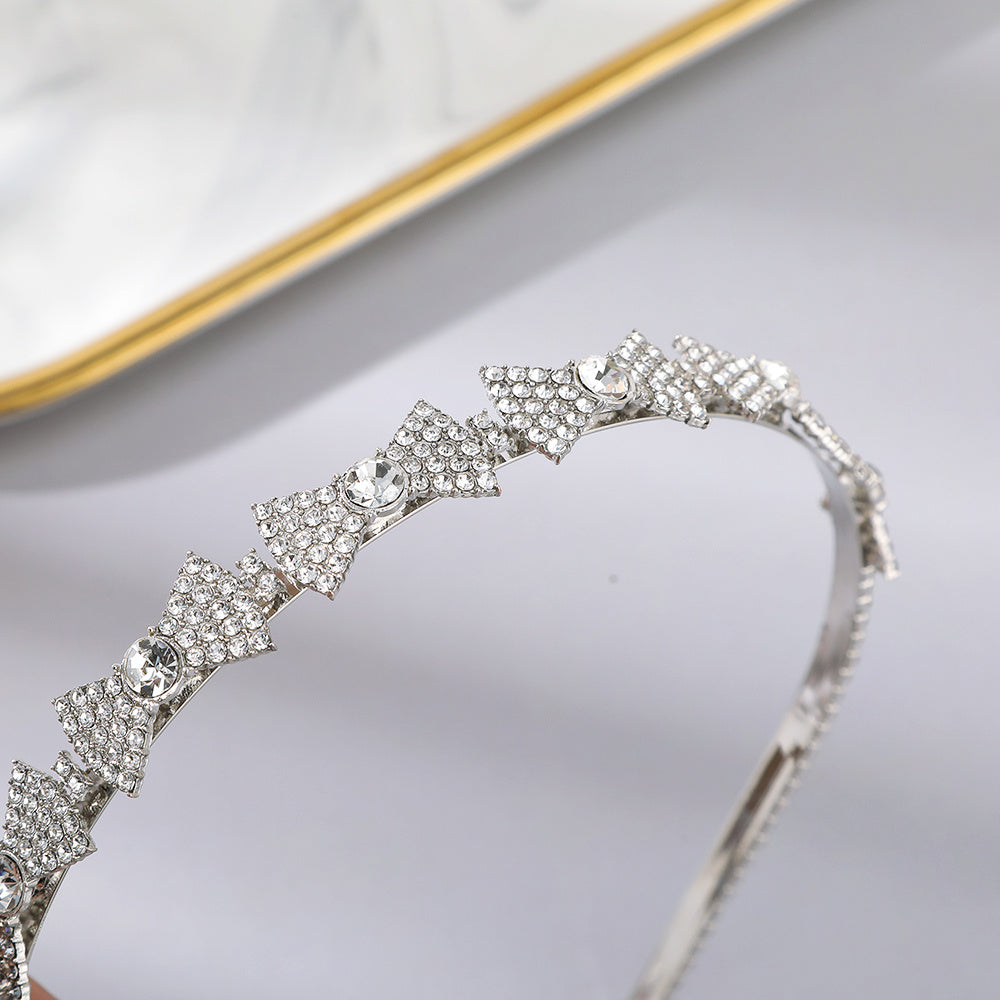 Rhinestone Tassel Bow Headband Bridal Hair Accessories