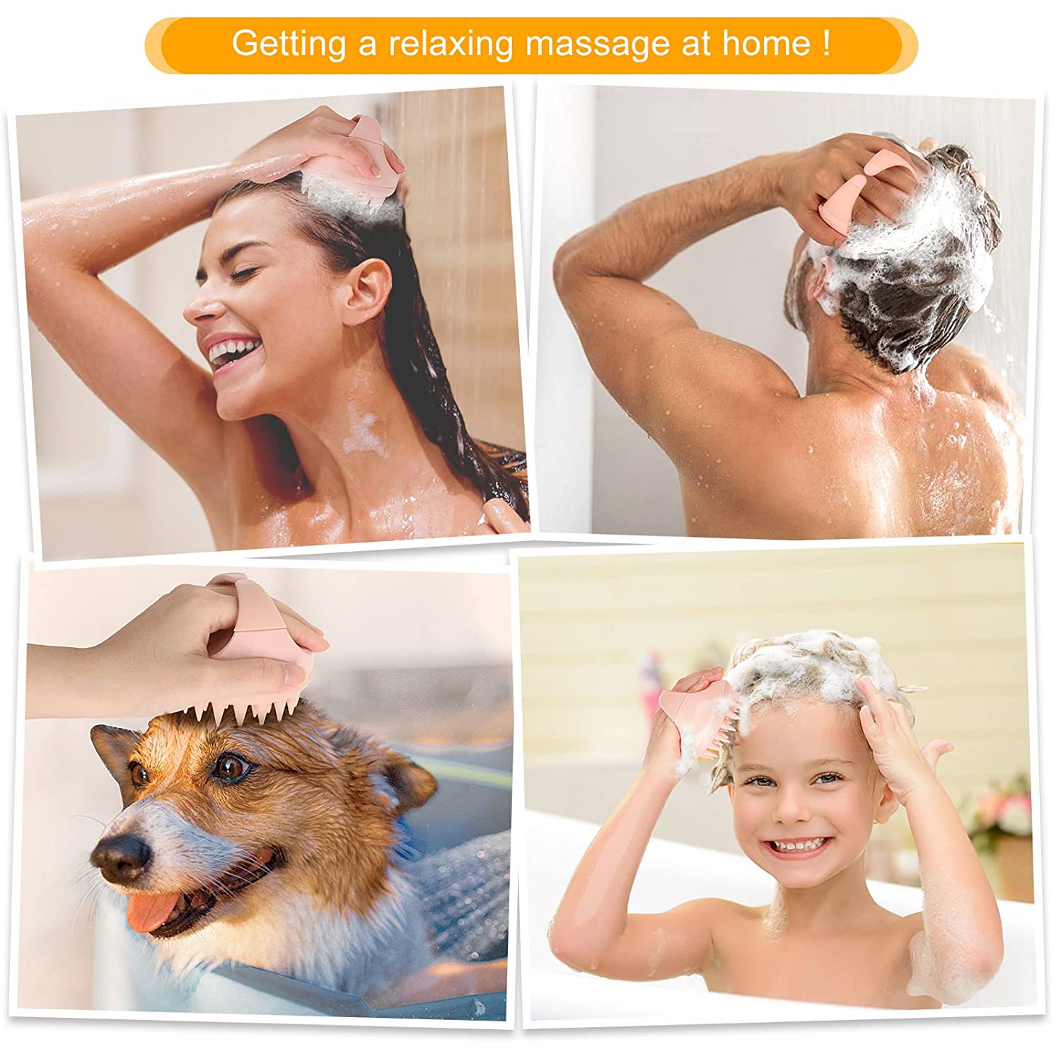 Silicone Scalp Massager Brush for Hair Washing and Exfoliation