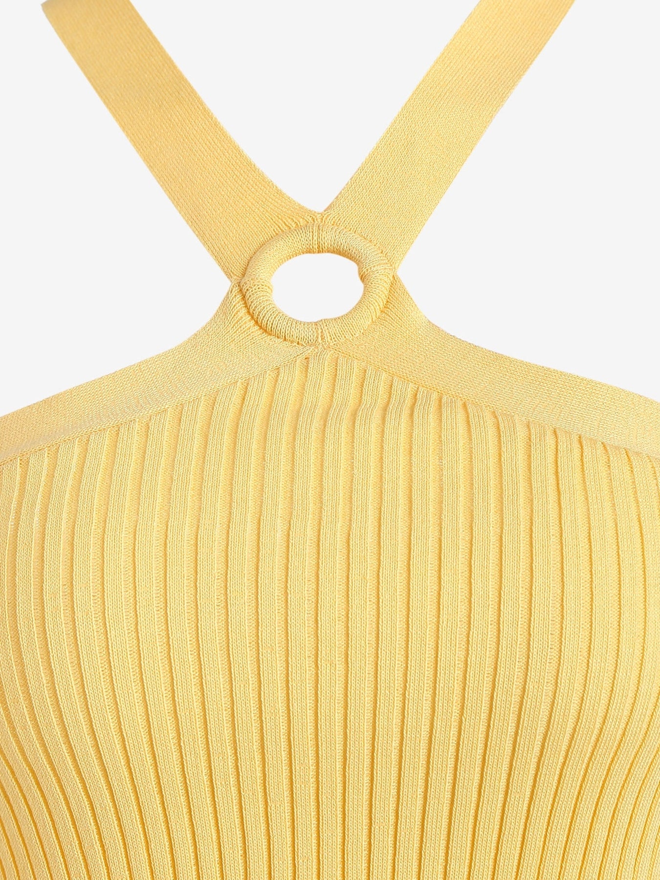 Ribbed Criss Cross Tank Top Sleeveless Slip Women's Lingerie