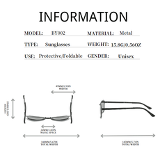 BY002 Men's Foldable Polarized Sunglasses UV400 Retro Style