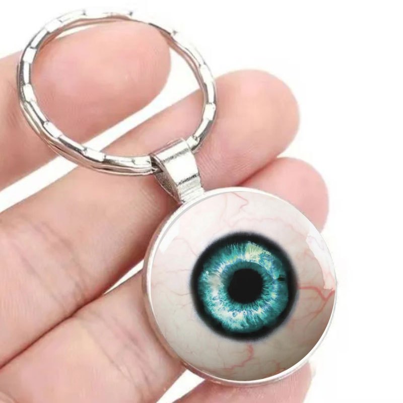 Green Eyelet Time Gemstone Keychain Necklace