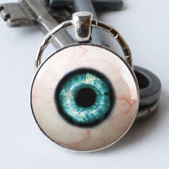 Green Eyelet Time Gemstone Keychain Necklace