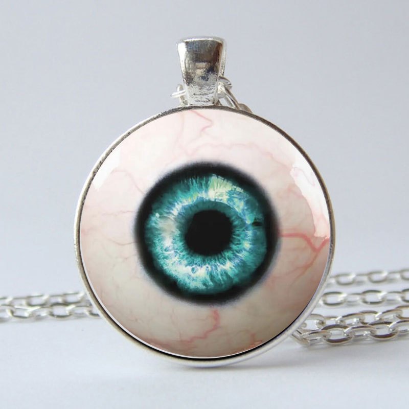 Green Eyelet Time Gemstone Keychain Necklace