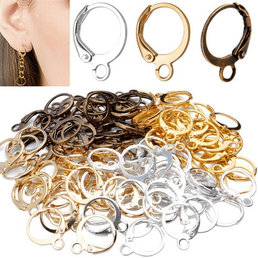 50pcs Vintage French Style Earring Hooks 15x12mm DIY Jewelry Making Supplies